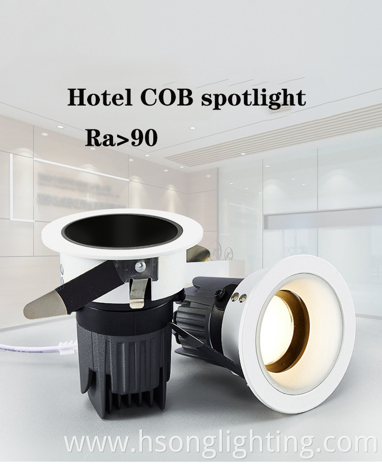 2022 HSONG Wall washer light Anti Glare Wash Wall Indoor Light 7W 12W Ceiling Adjustable Led Downlight
